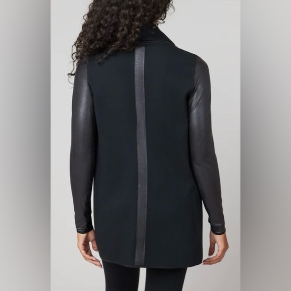 Spanx drape front faux leather jacket NWOT - Picture 7 of 9